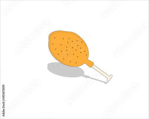 Chicken piece with bone on white background