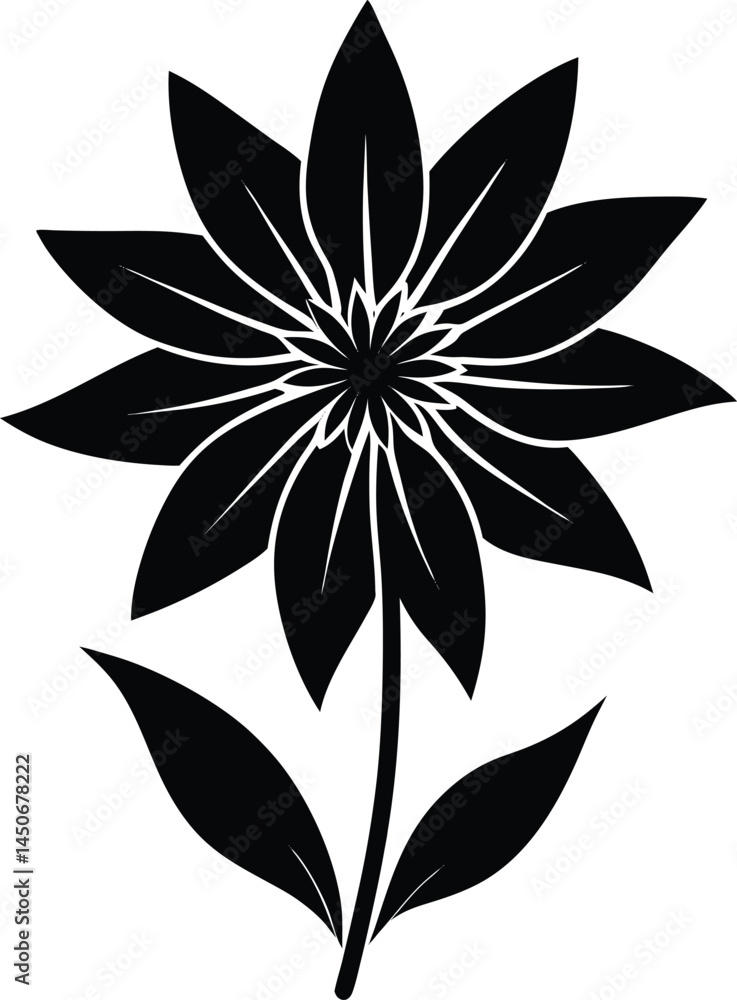 water plantain flower silhouette vector on white water plantain flower silhouette vector on white