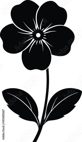 wild violet flower silhouette vector on white 