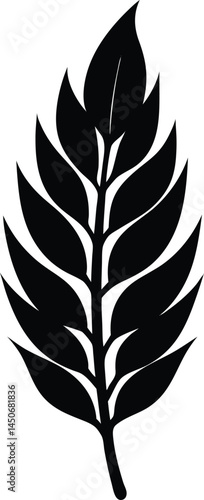 willow leaf silhouette vector on white background .eps