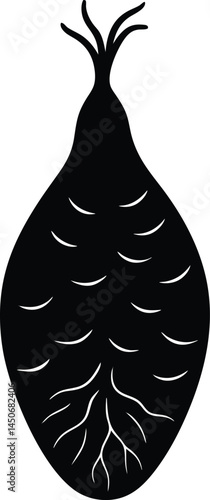 yam root silhouette vector on white background.eps