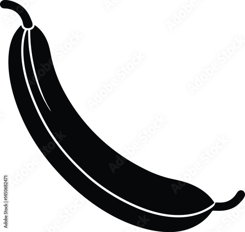 yardlong bean silhouette vector on white 