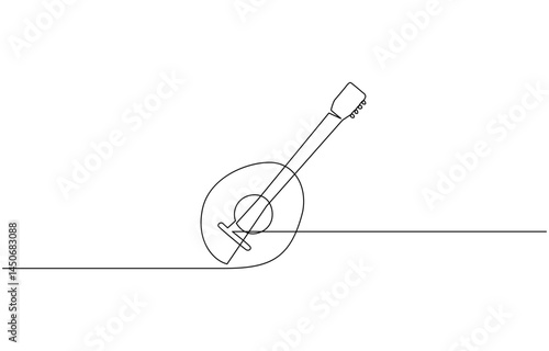 A single line drawing of a domra. Continuous domra icon, String domra continuous one drawing, outline pro vector illustration. simple minimal concept.