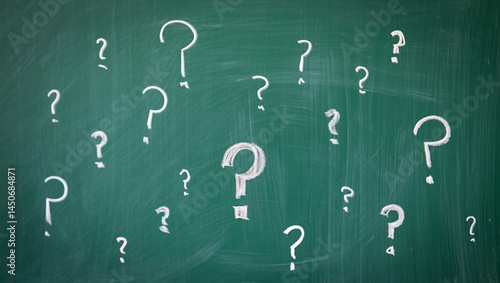 question mark on green background
