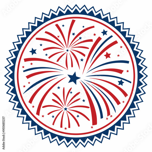 Modern patriotic firework SVG design, ideal for banners and apparel.