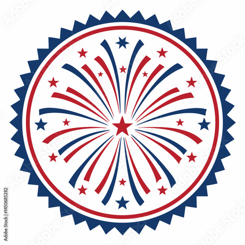 Firework starburst clipart with a bold patriotic look—perfect for all July 4th print-on-demand items.