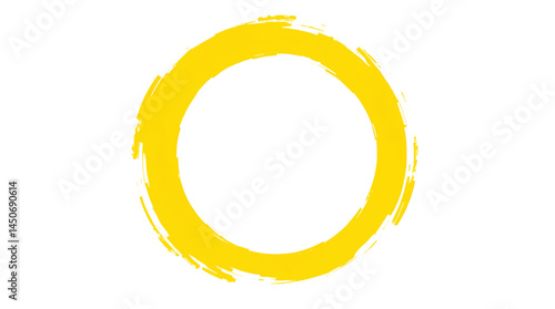 Photo of yellow circle irregularly shaped brushstroke-style isolated on transparent background.png