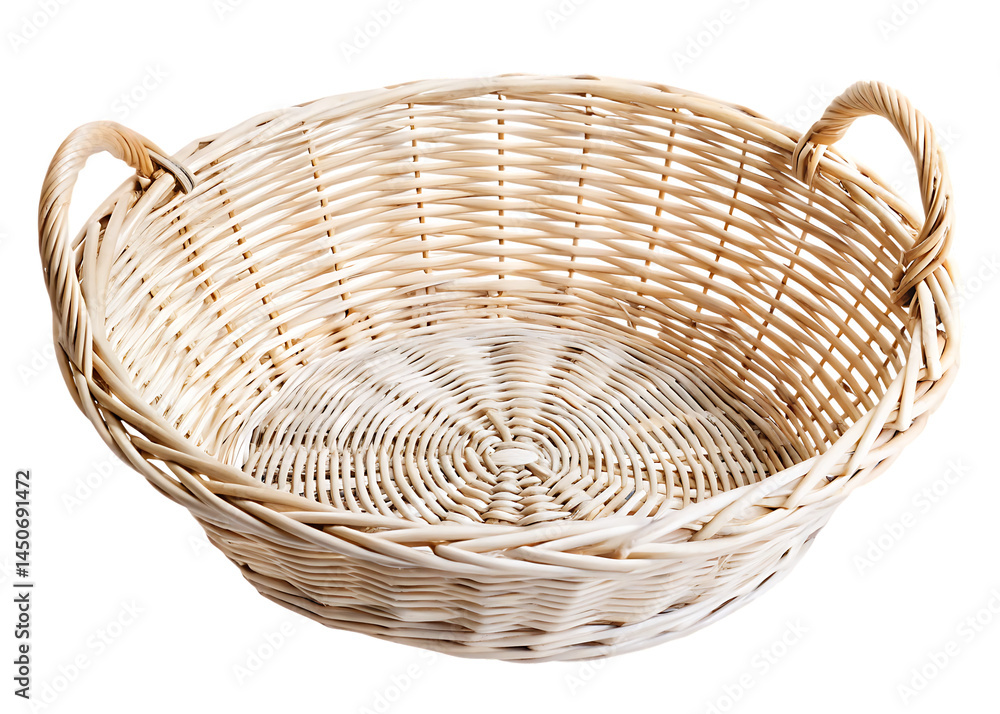 Fototapeta premium wicker basket on isolated on white background PNG