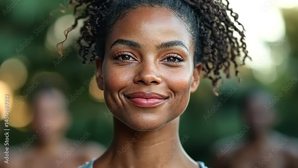 Woman smiling outdoors Woman smiling outdoors
