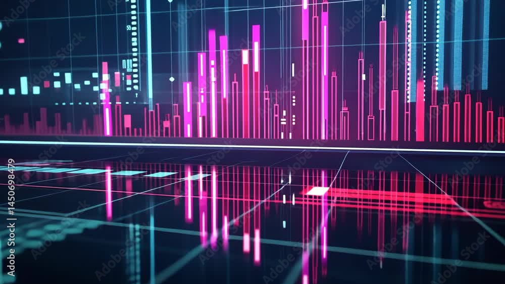Dynamic digital data visualization with vibrant bar charts and glowing infographics Dynamic digital data visualization with vibrant bar charts and glowing infographics