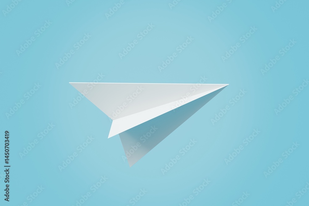 3d Paperplane Icon isolated on blue background, suitable for website, mobile app, print, presentation, infographic, and other projects. Minimal Cartoon White Paper plane for education. 3d render. 3d Paperplane Icon isolated on blue background, suitable for website, mobile app, print, presentation, infographic, and other projects. Minimal Cartoon White Paper plane for education. 3d render.