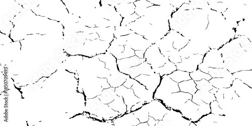 abstract grunge vector illustration.Cracked concrete rock black and white vector background.Distressed Overlay Texture.
