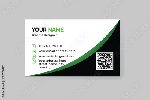Modern Green and Black Business Card, corporate Business Card Template 