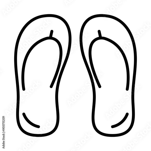 Slippers vector line icon. Flip-flops outline icon. Vector eps 10