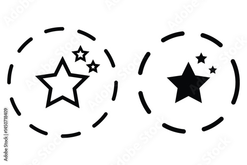 rising star, Shooting stars, Firework star,  staircase graph with a shining star collection vector illustration symbol. 