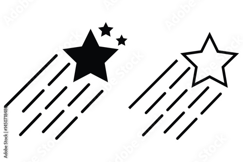 rising star, Shooting stars, Firework star,  staircase graph with a shining star collection vector illustration symbol. 