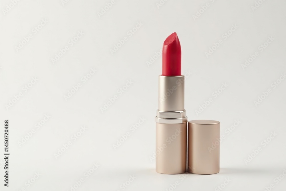 Bold red lipstick on pure white, minimal background , design, elegant Bold red lipstick on pure white, minimal background , design, elegant