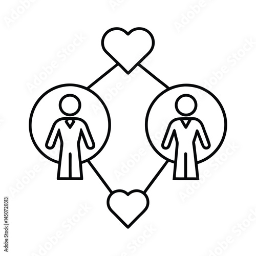 vector illustration of a couple with heart