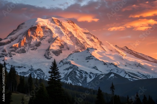 Sunrise Mt Rainier National Park Cascade Volcanic Arc