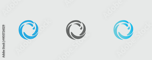 Creative Water Wave Swirl Logo Design Modern Vector Template.