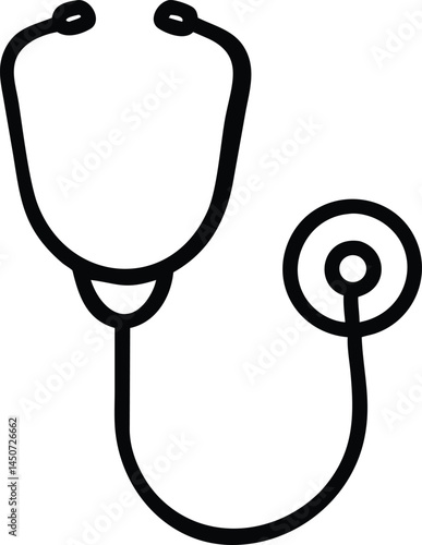 Stethoscope black silhouette vector icon