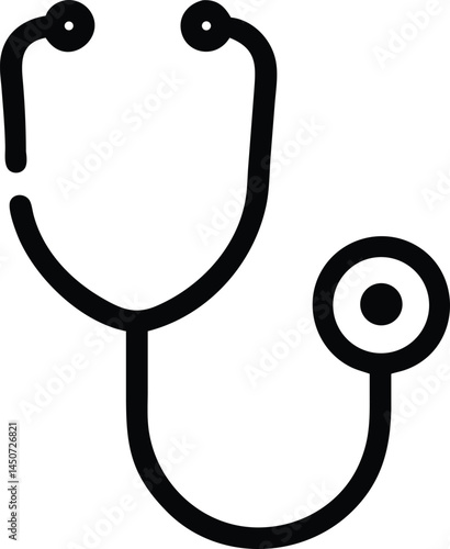 Stethoscope black silhouette vector icon