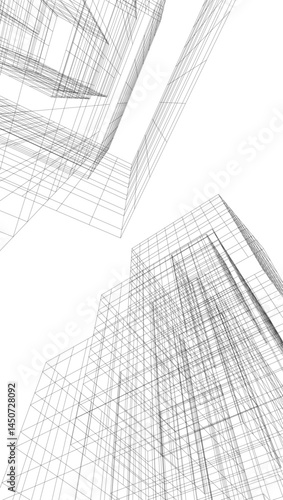 abstract architecture vector 3d illustration