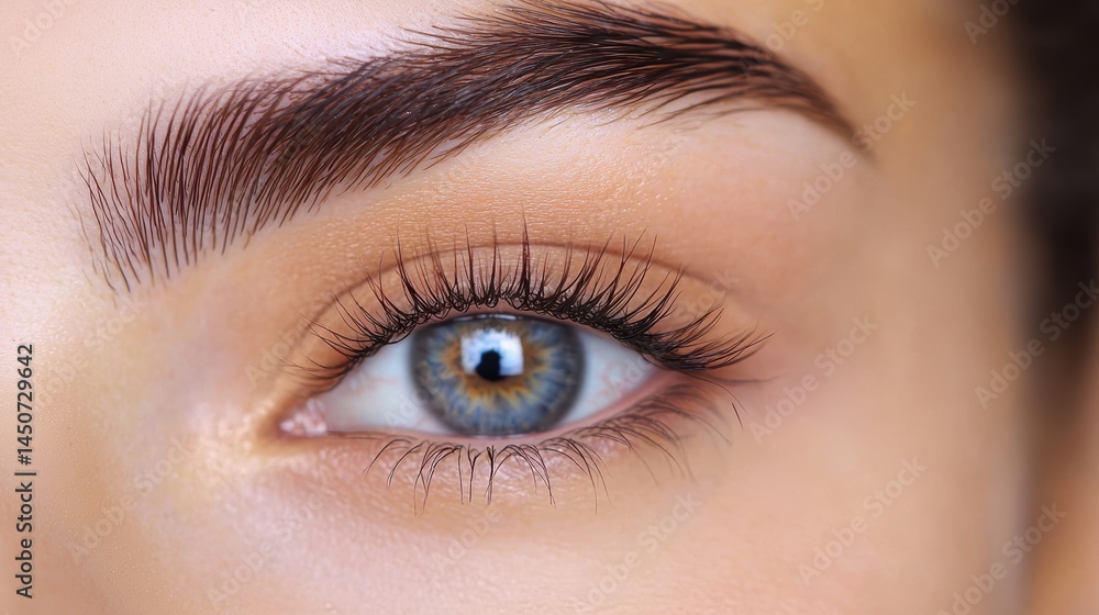 Fototapeta premium Beauty salon artist carefully shaping perfect brows with precision and attention to detail.