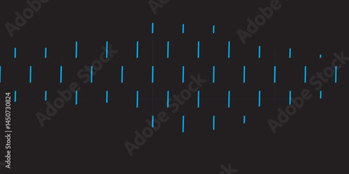 Abstract blue digital background with binary code and equalizer pattern
