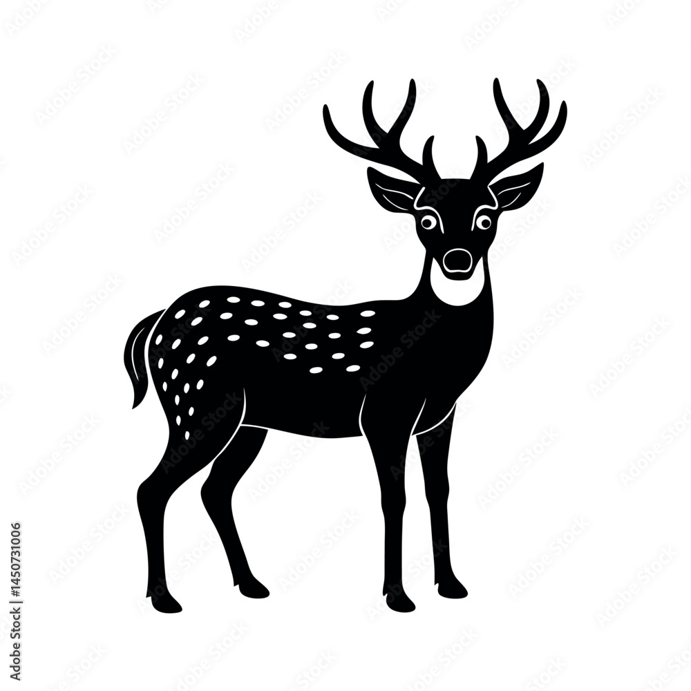 Fototapeta premium Deer Illustration with Majestic Antlers Art