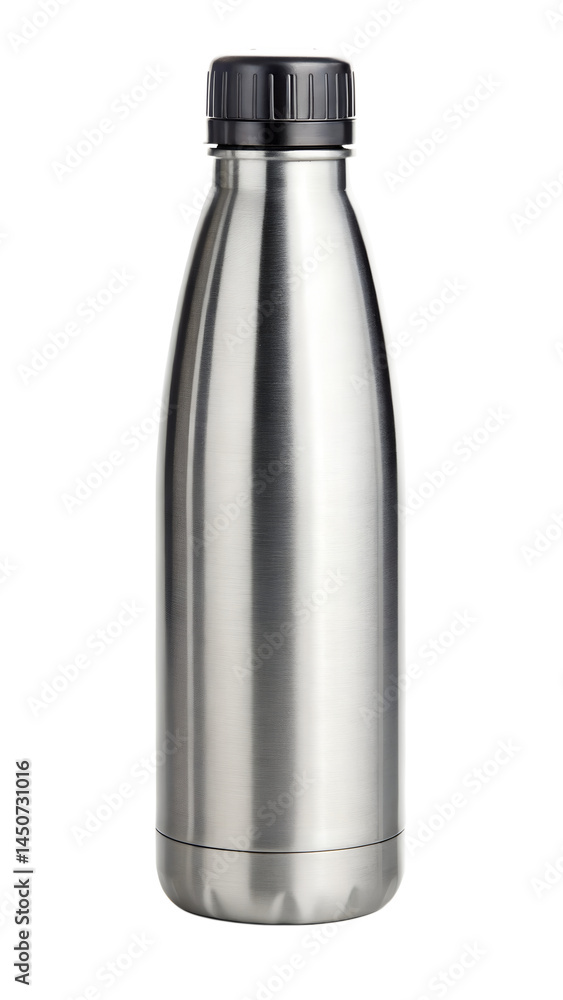 Stainless Steel Water Bottle Isolated on Transparent Background Stainless Steel Water Bottle Isolated on Transparent Background