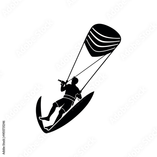 Kitesurfing Action in Extreme Water Sport Scene