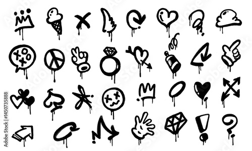 Graffiti hand drawing multi decoration digital painting illustration graffiti style