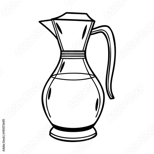 Glass pitcher vector illustration for water juice or beverage serving kitchenware and drinkware design needs isolated on transparent background