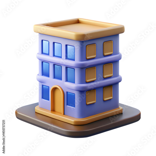 Obraz na płótnie office building 3d render icons in cartoon plastic style minimal isolated on transparent white background, clipping path w salonie