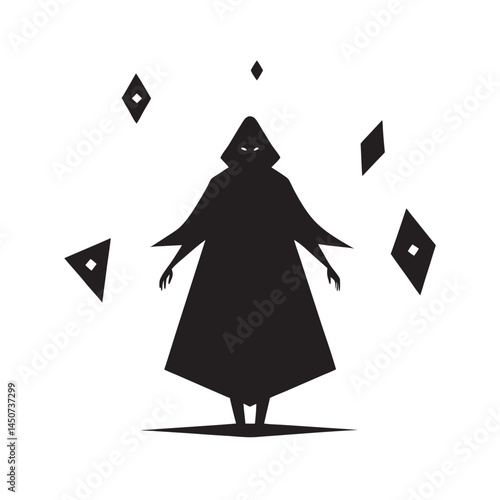 Arcane Mage Casting Spell Silhouette