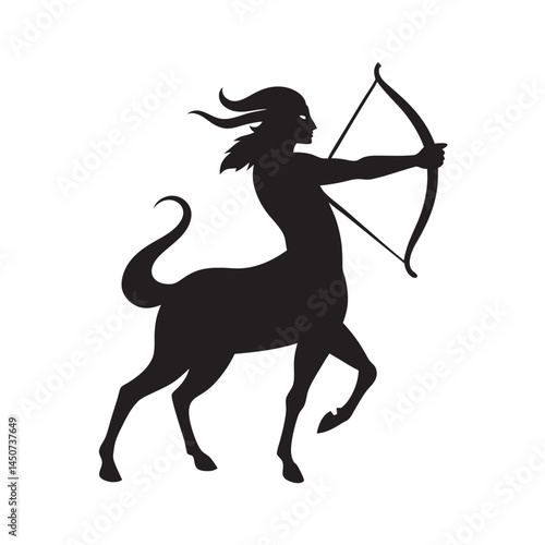 Centaurean Archer Shooting Arrow Silhouette