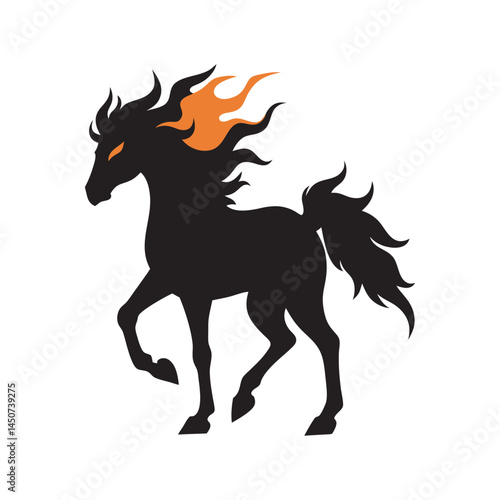 Nightmare Horse Galloping Silhouette