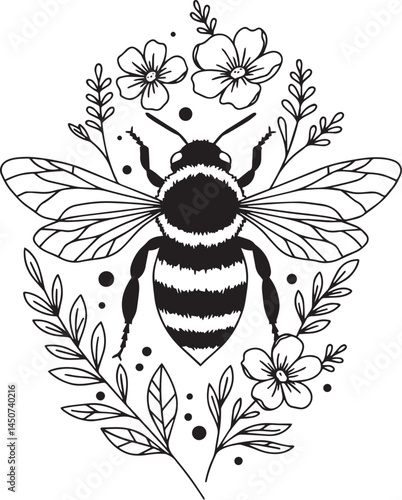 Flower Bee Vector