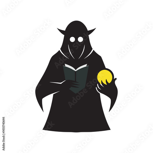 Warlock Casting Dark Spell Silhouette