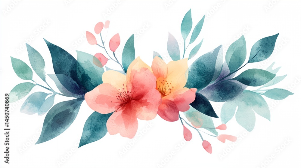 A watercolor painting of a flower