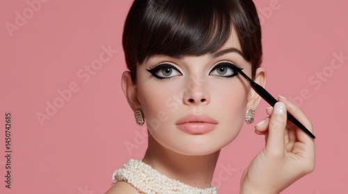 Retro Eyeliner Application: Beauty Icon Style