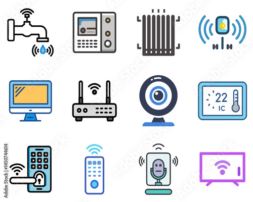 Future Living: Smart Home Lineal Color Icons Set 1