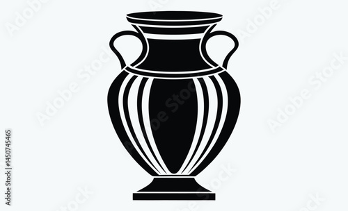 Artistic vase silhouette, pottery decor icon, elegant vase vector, simple ceramic shape, decorative vase outline