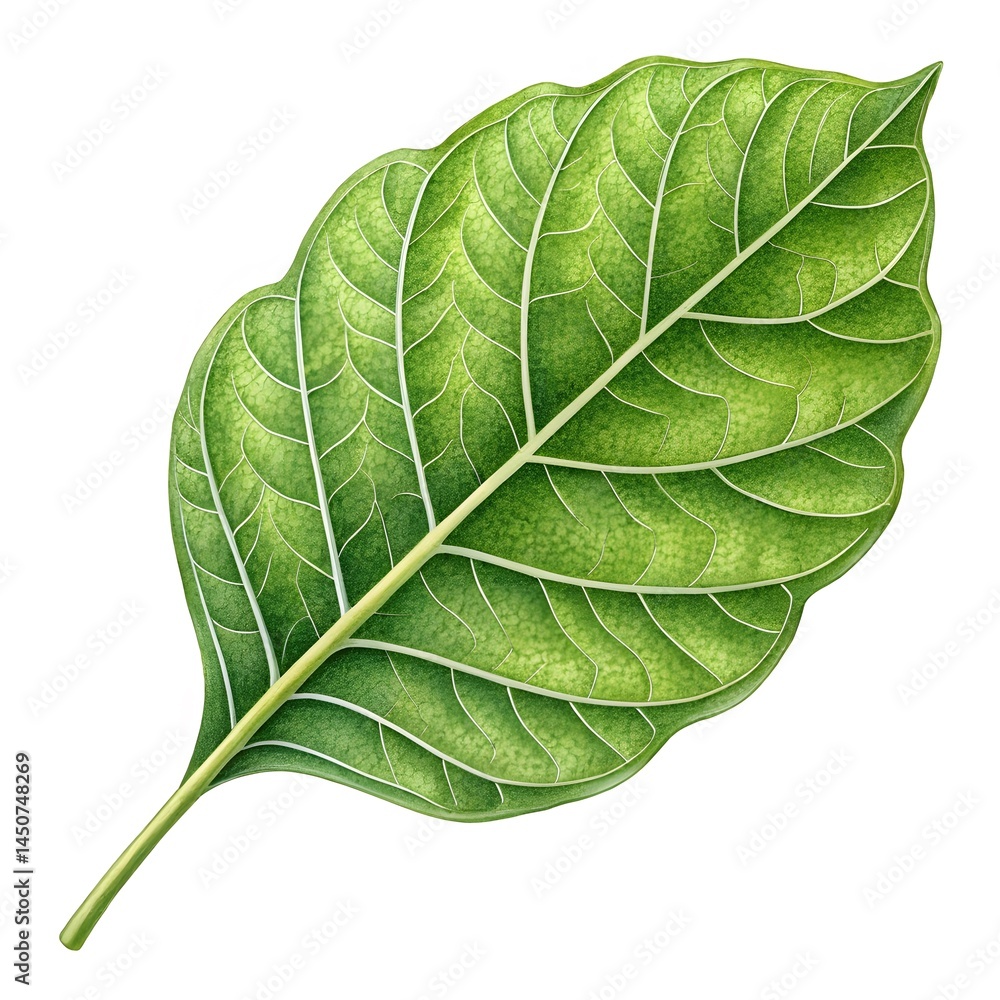 Obraz premium Single Green Leaf Illustration