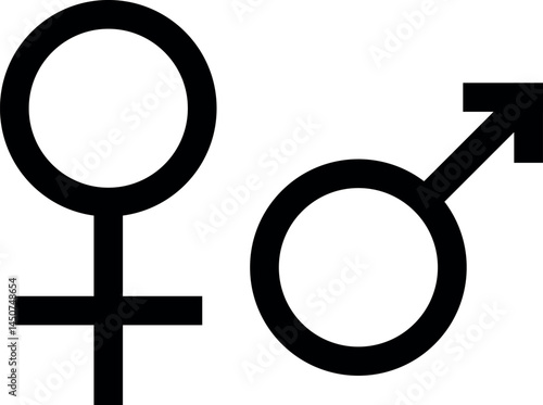 Male and female symbol. Gender signs and symbols.