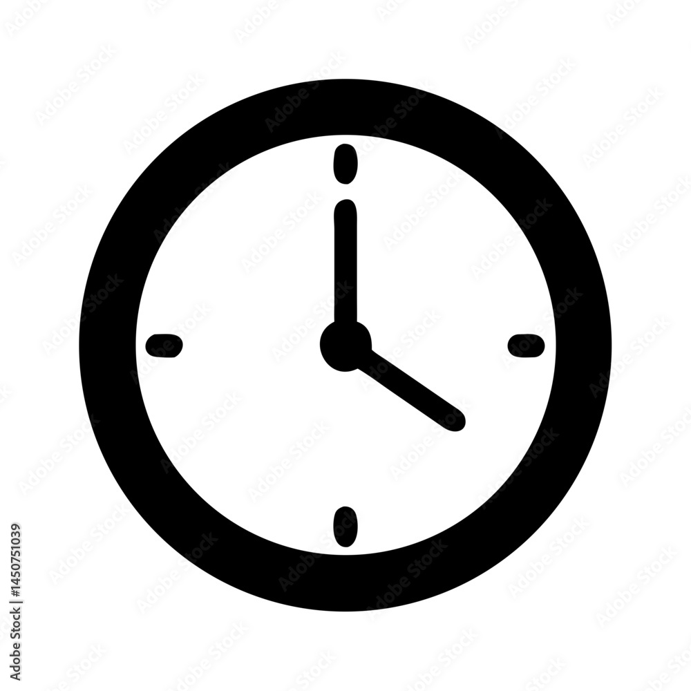 Black silhouette wall clock with white face Black silhouette wall clock with white face