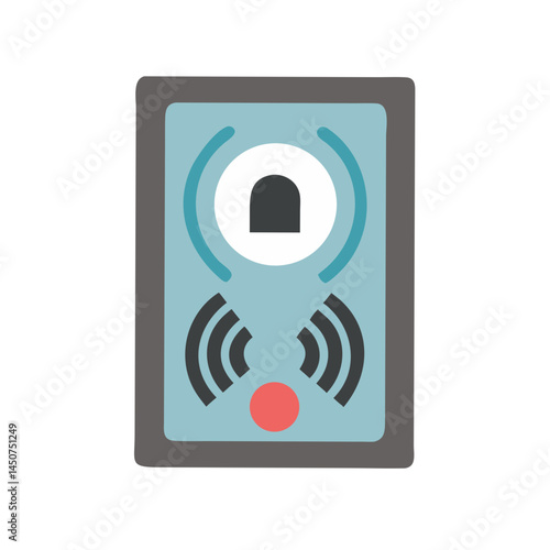 Smart intercom system icon in flat modern style
