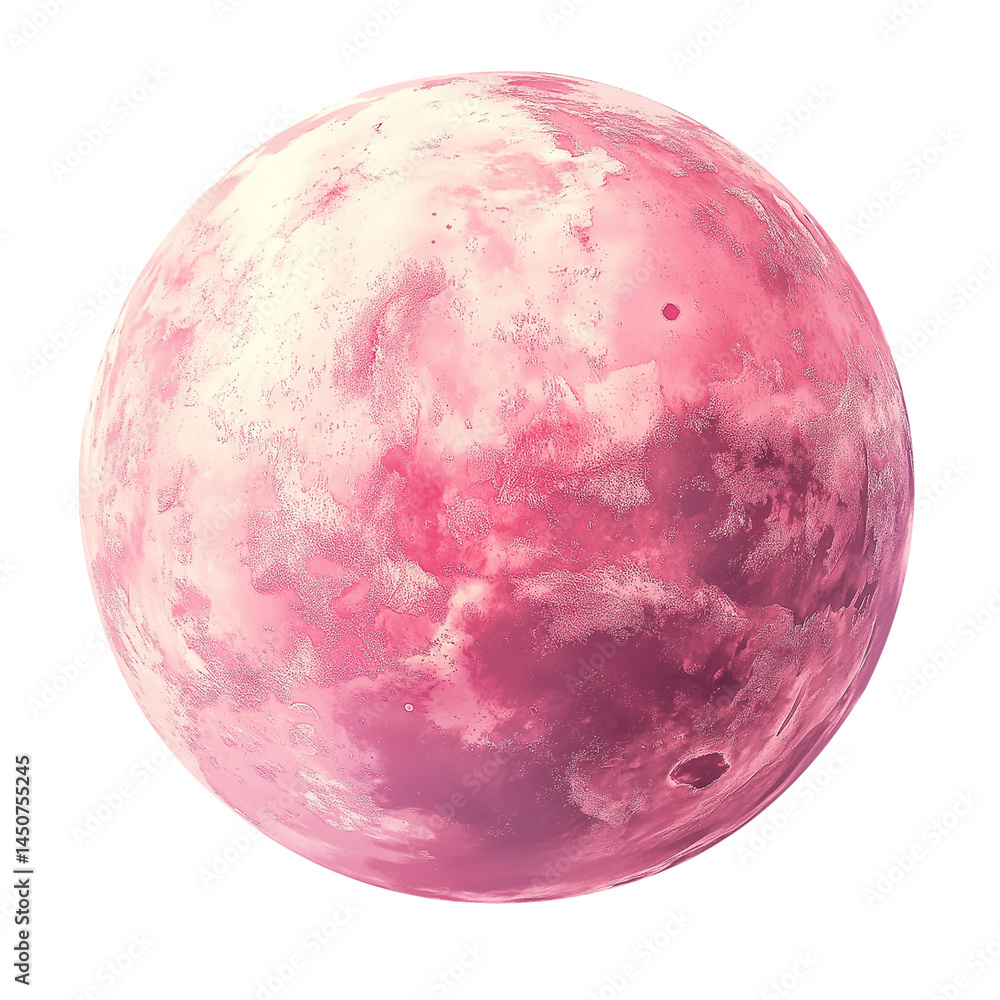 A pink planet isolated on transparent white background, clipping path A pink planet isolated on transparent white background, clipping path