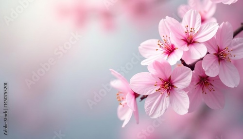 Wallpaper Mural Delicate pink cherry blossoms, soft pastel background, floral, pretty, japanese pattern Torontodigital.ca